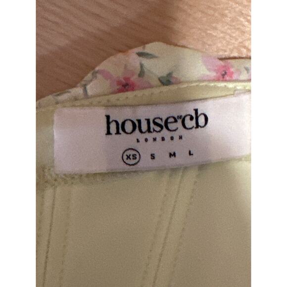 House of CB Vivienne Yellow Floral Strapless Drape Corset Bustier Crop Top XS - Picture 5 of 6